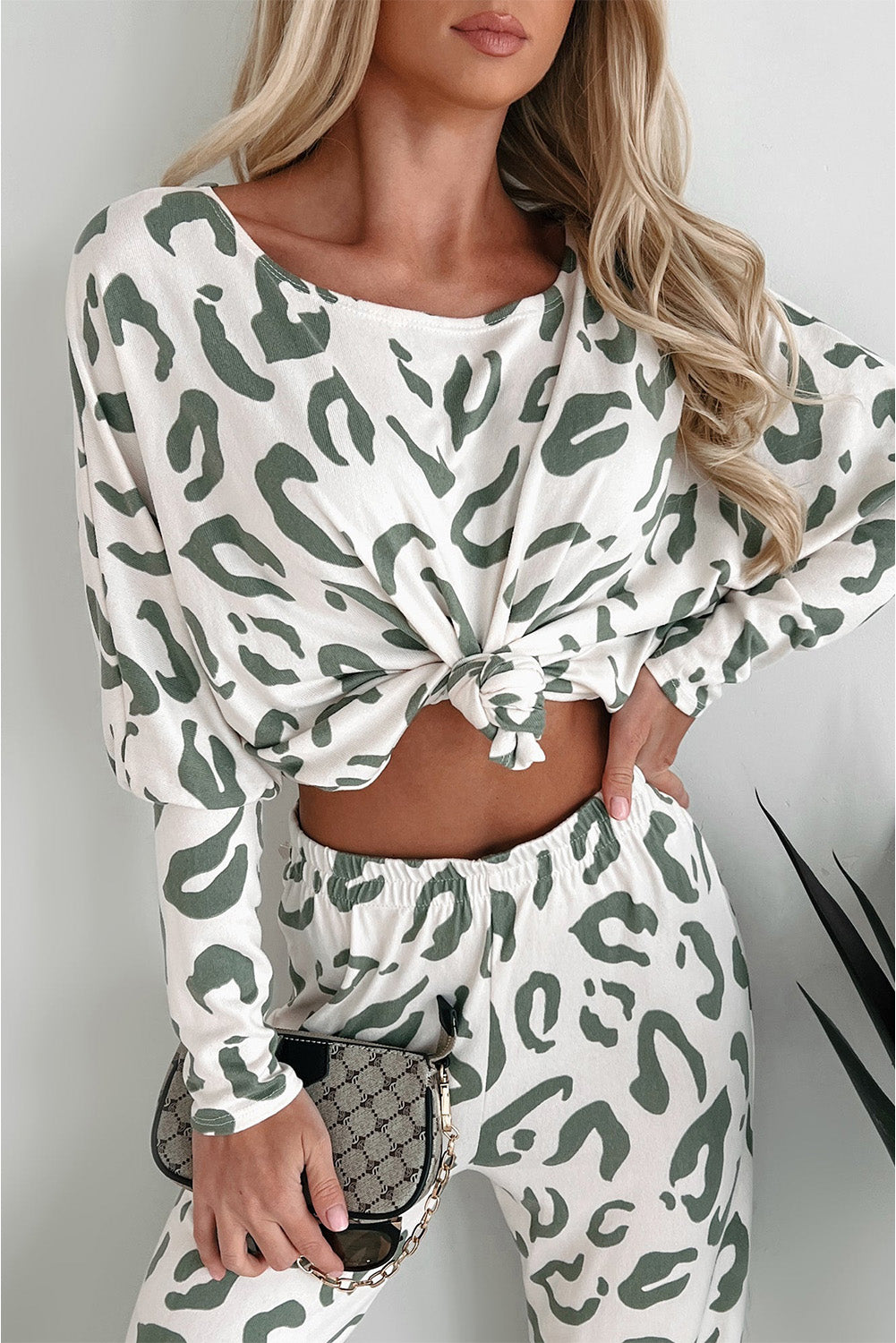Creme Lush Leopard Loungewear Set