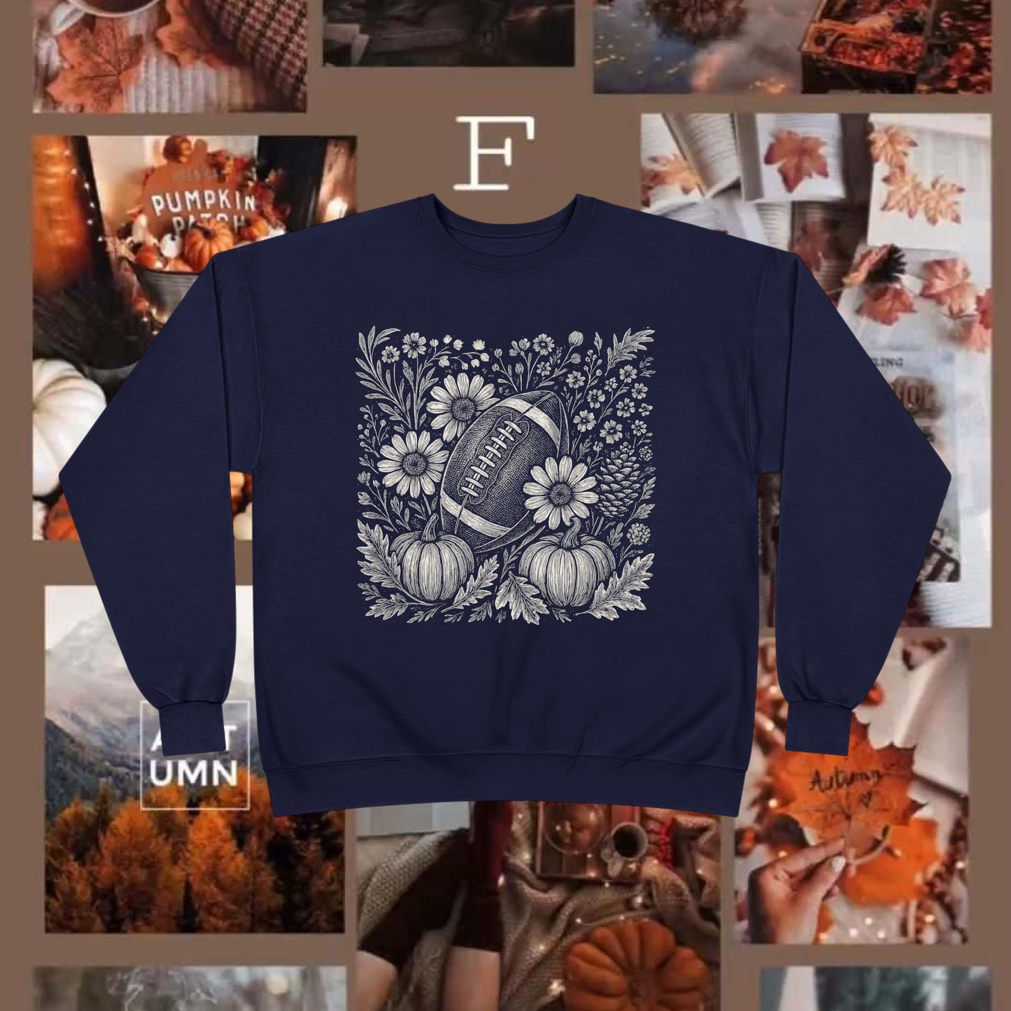 AUTUMN PUMPKIN FOOTBALL CREWNECK
