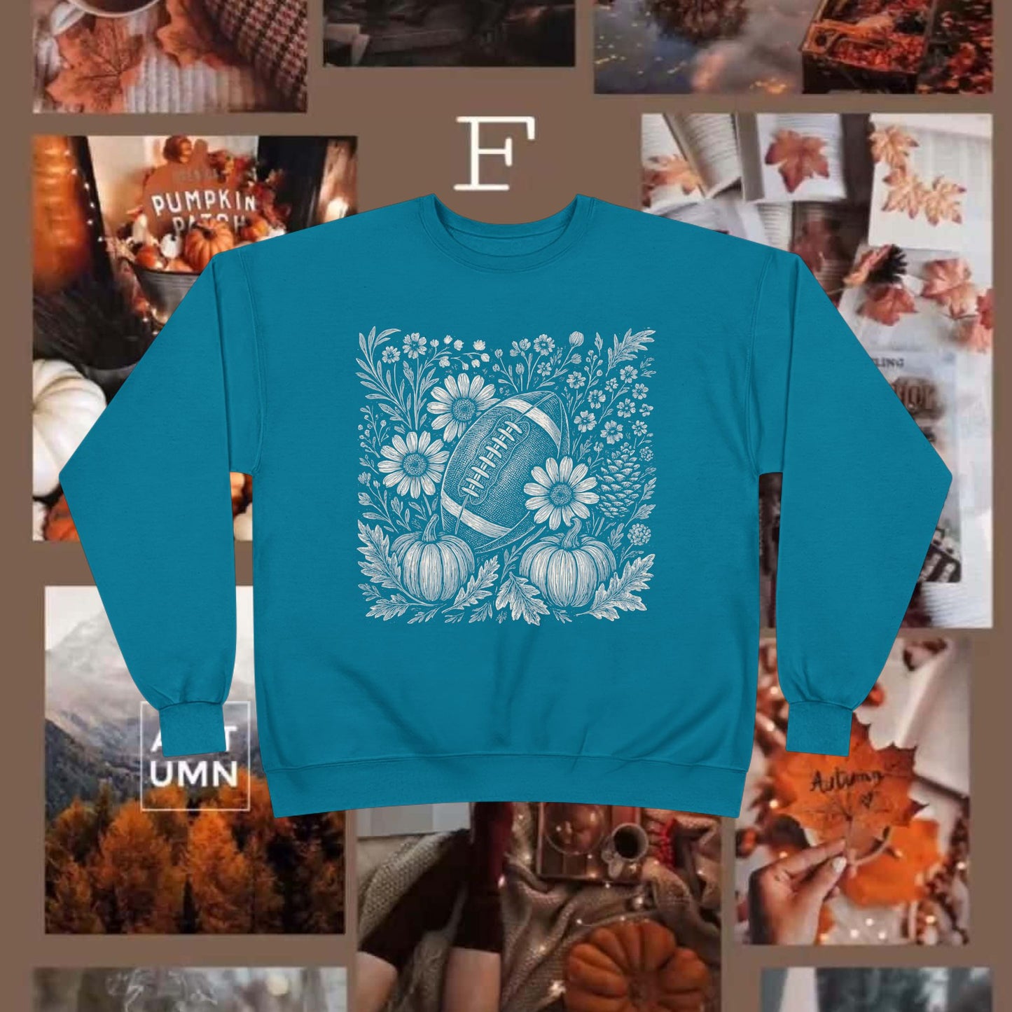 AUTUMN PUMPKIN FOOTBALL CREWNECK