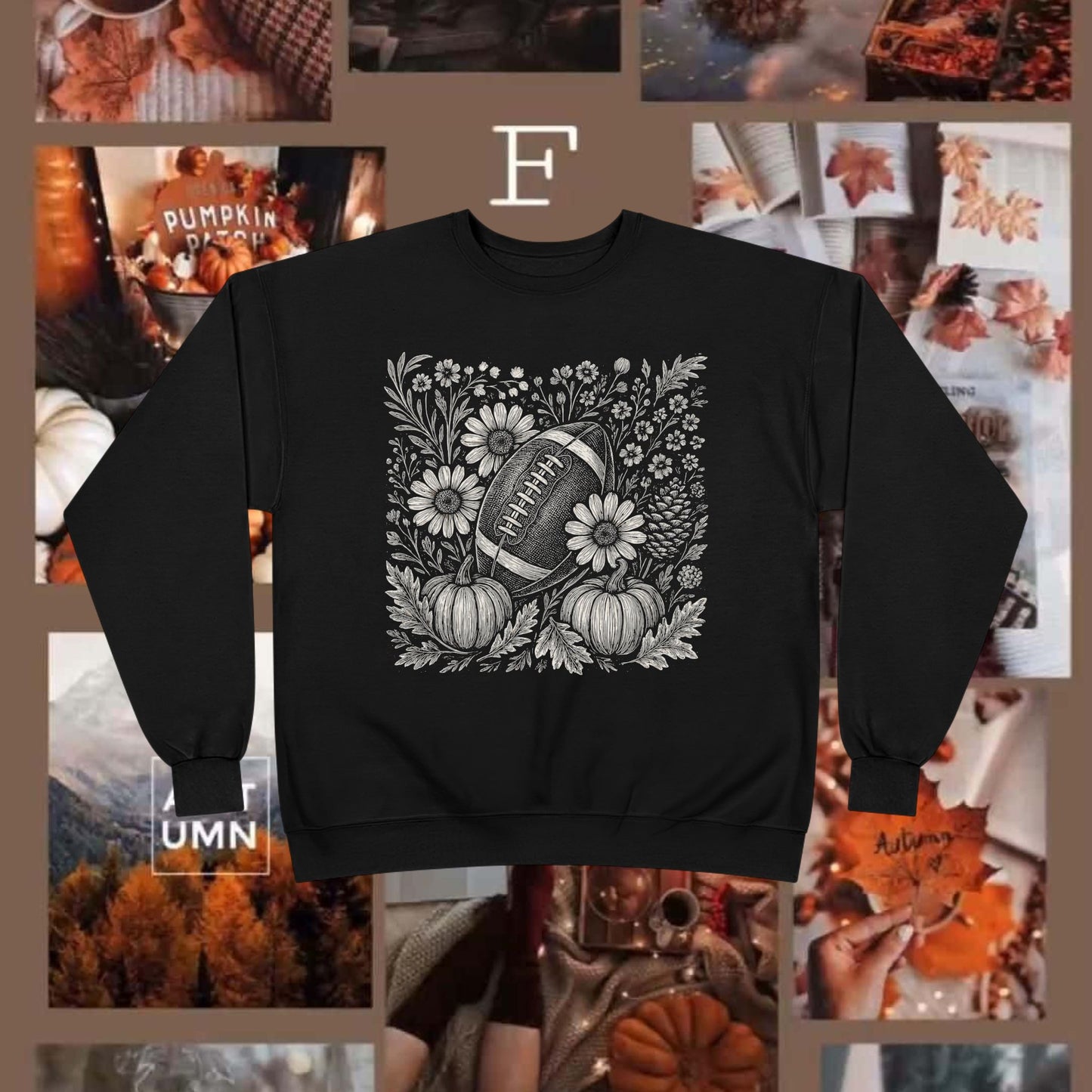 AUTUMN PUMPKIN FOOTBALL CREWNECK