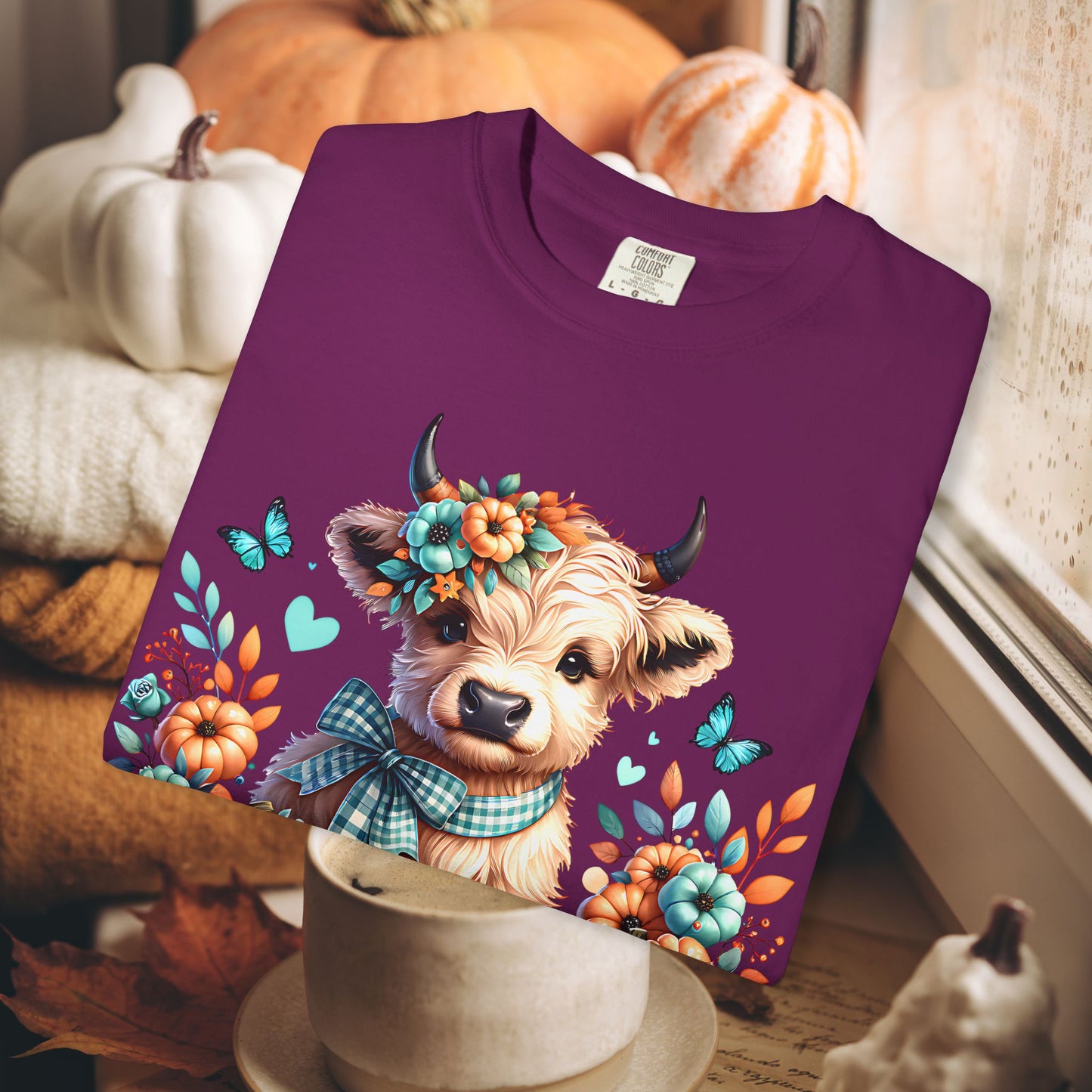 AUTUMN HIGHLAND COW TEE