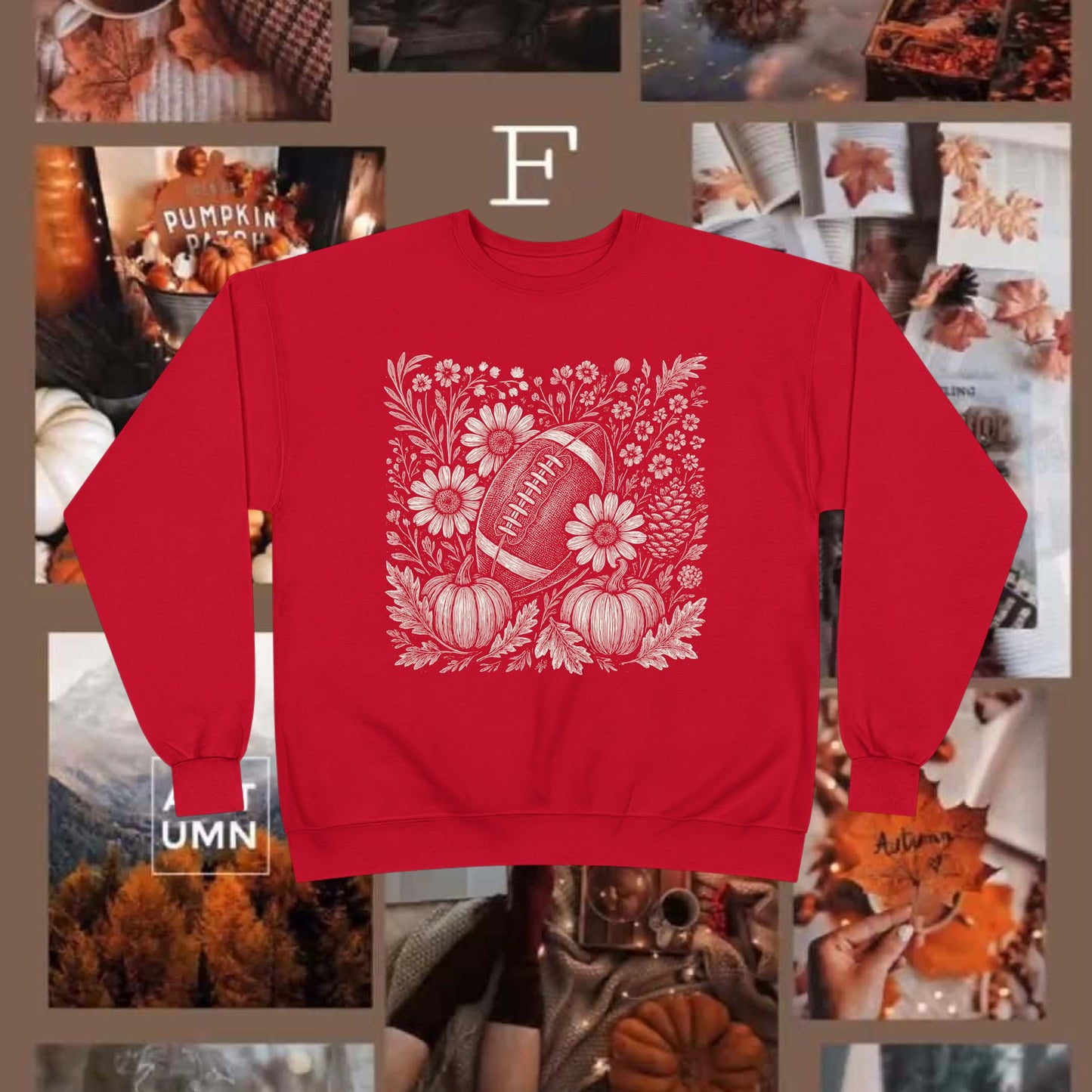 AUTUMN PUMPKIN FOOTBALL CREWNECK