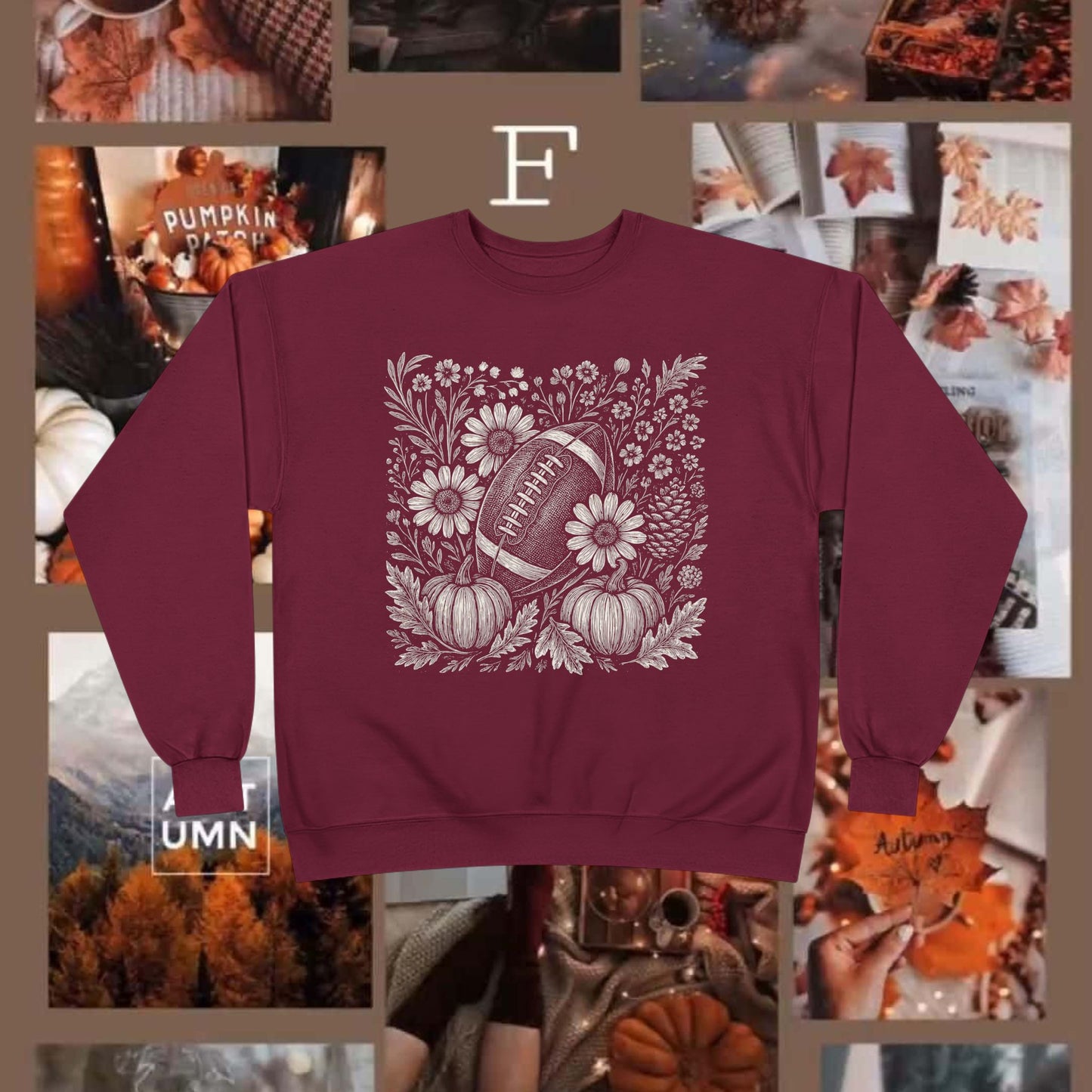 AUTUMN PUMPKIN FOOTBALL CREWNECK