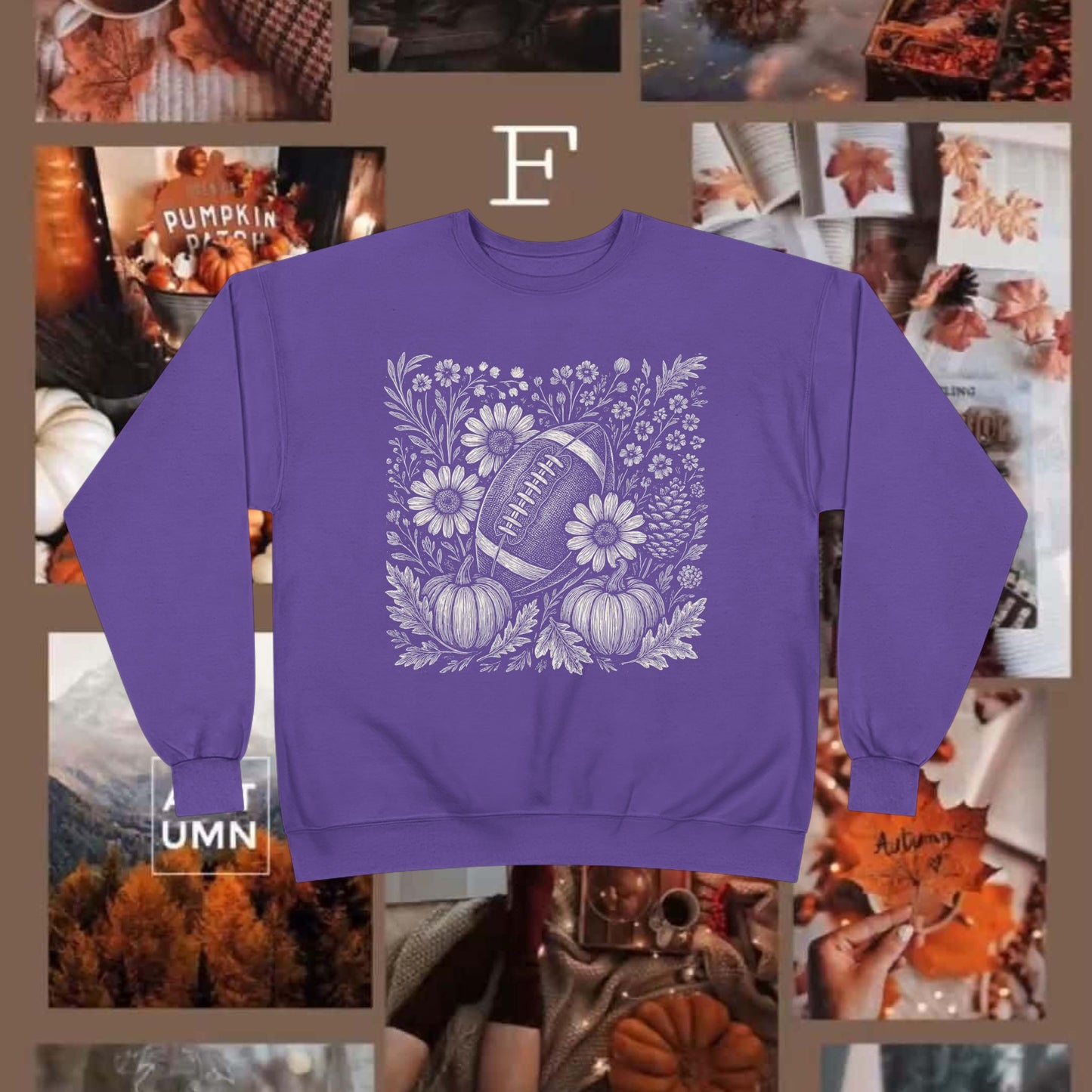 AUTUMN PUMPKIN FOOTBALL CREWNECK