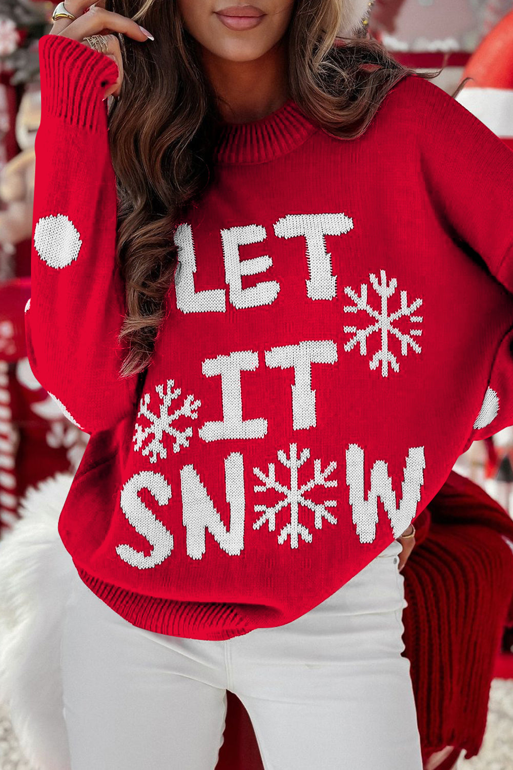 Let It Snow Loose Knit Sweater