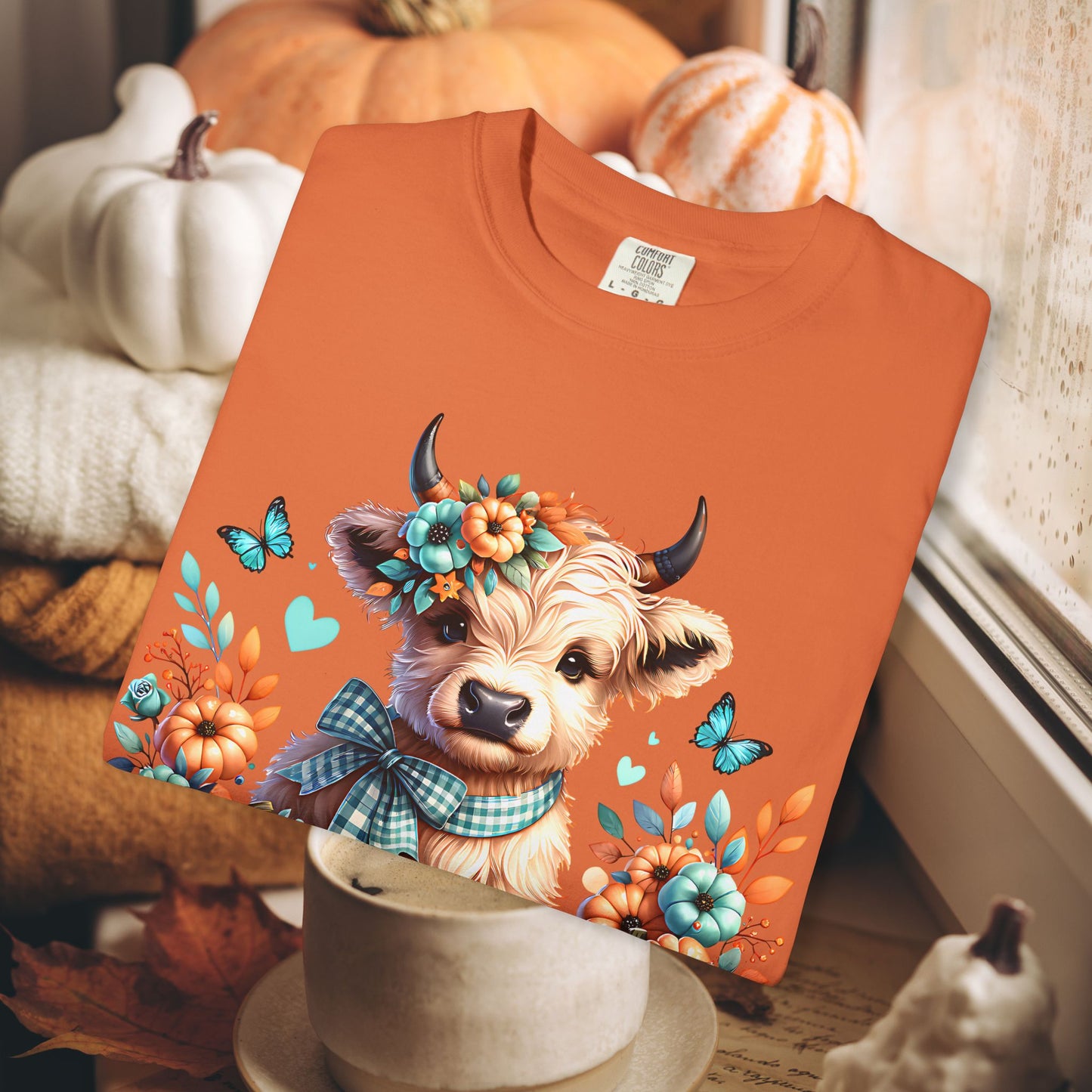 AUTUMN HIGHLAND COW TEE
