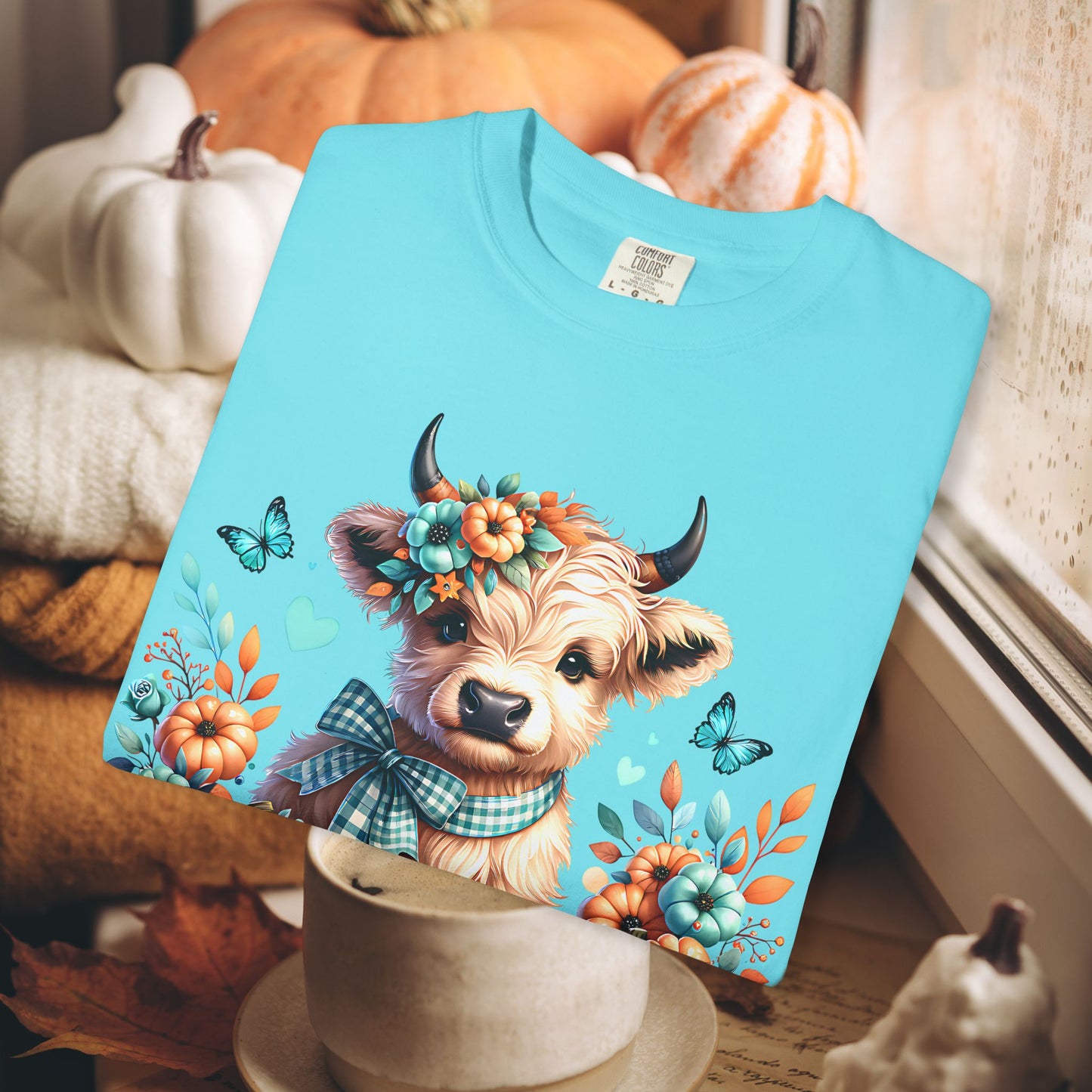 AUTUMN HIGHLAND COW TEE