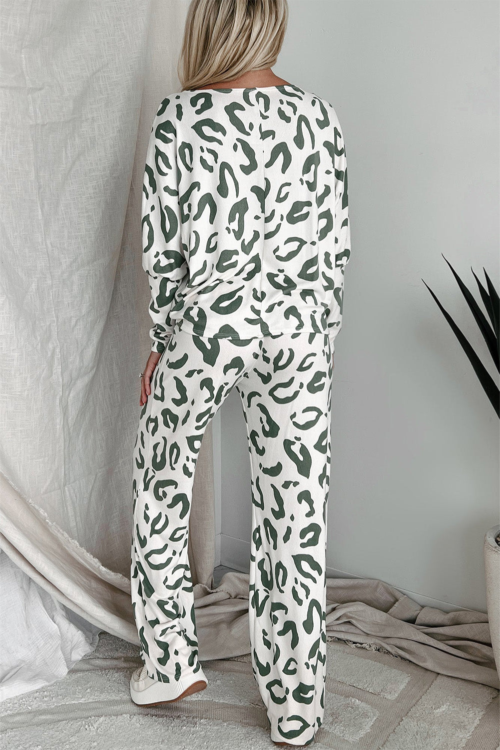 Creme Lush Leopard Loungewear Set
