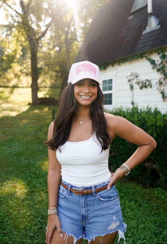Expensive | Pink Camo Trucker Hat