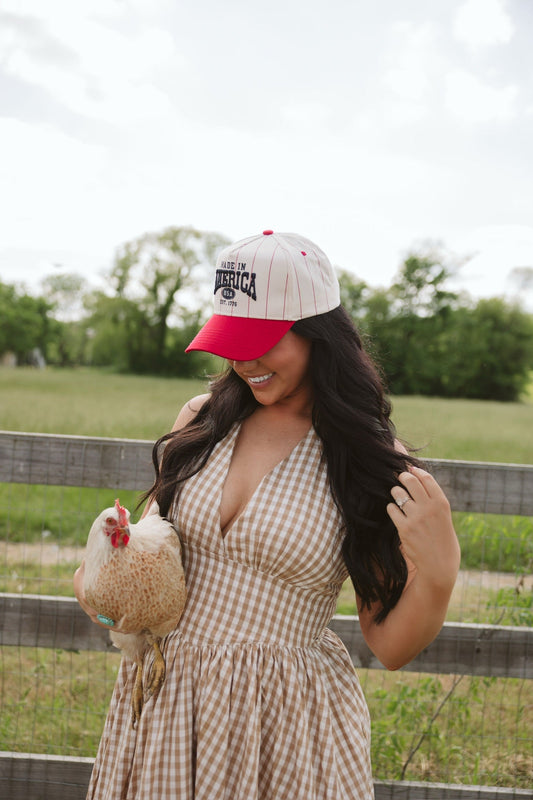 Made in America | Red Stripe Vintage Trucker Hat