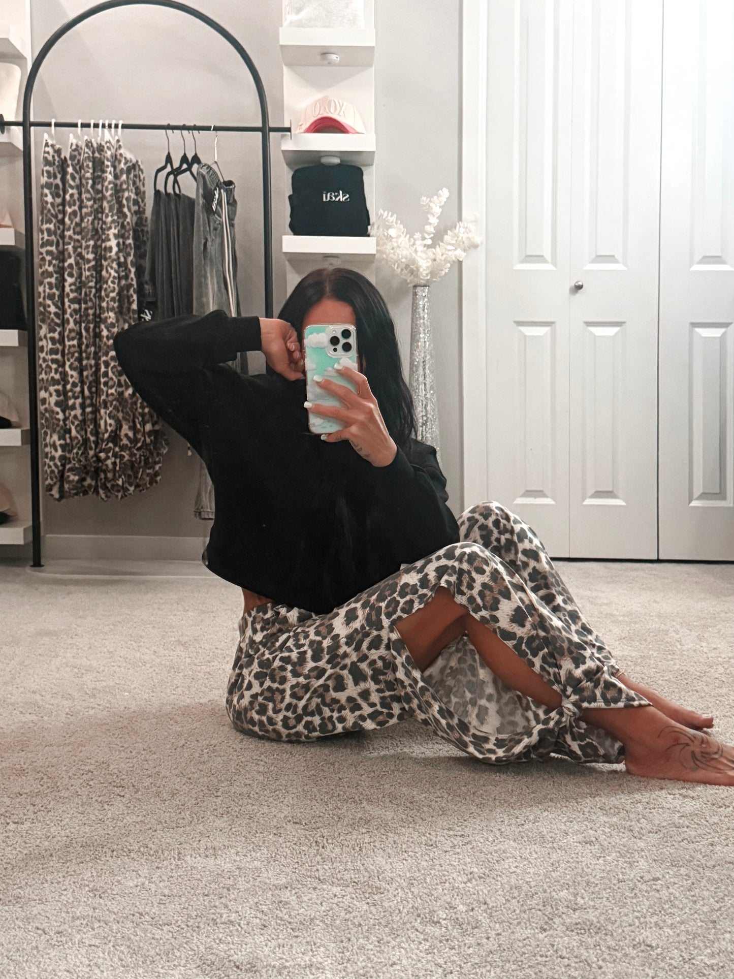 Leopard Split Side | Ankle Tie Pants