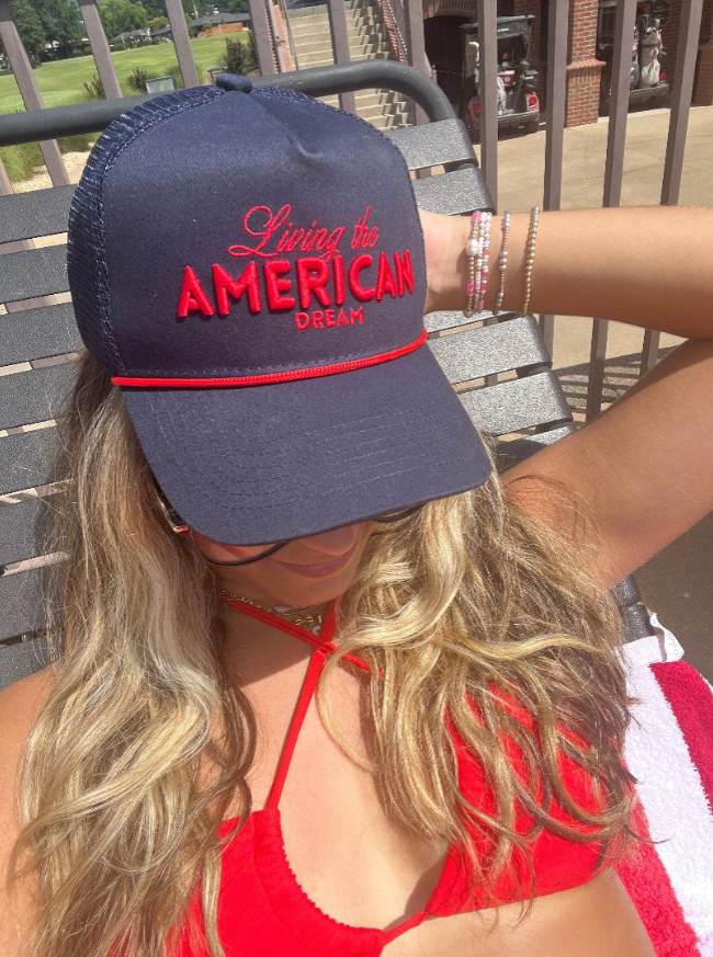 Living the American Dream | Red and Navy Vintage Trucker Hat