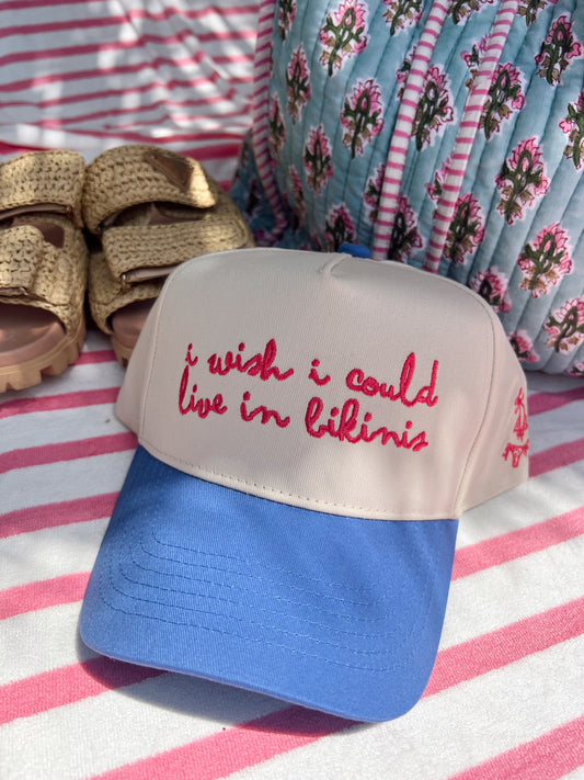 I Wish I Could Live in Bikinis | Periwinkle Vintage Trucker Hat