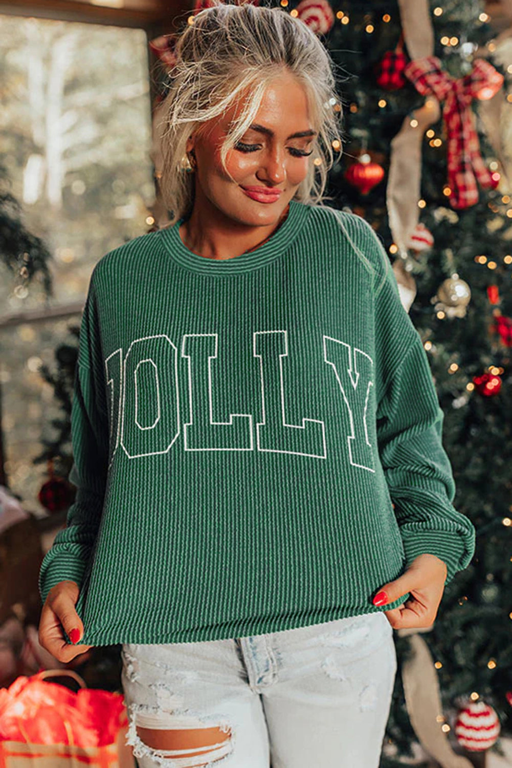 Jolly Holiday Ribbed Sweater