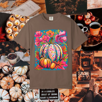 COLORFUL FLORAL PUMPKIN TEE