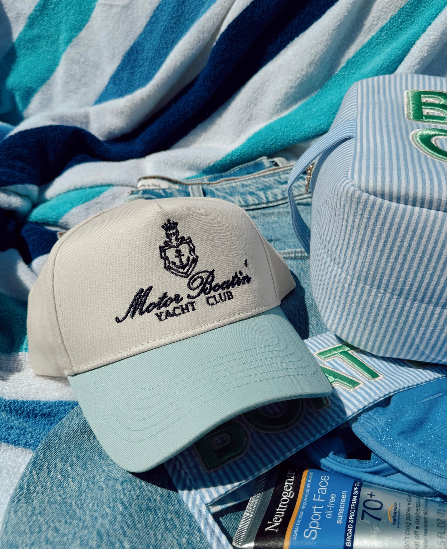 Motor Boatin' Yacht Club | Baby Blue Vintage Trucker Hat