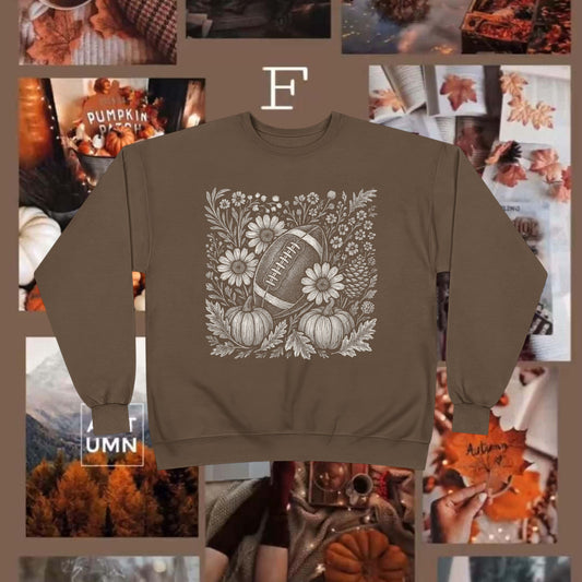 AUTUMN PUMPKIN FOOTBALL CREWNECK
