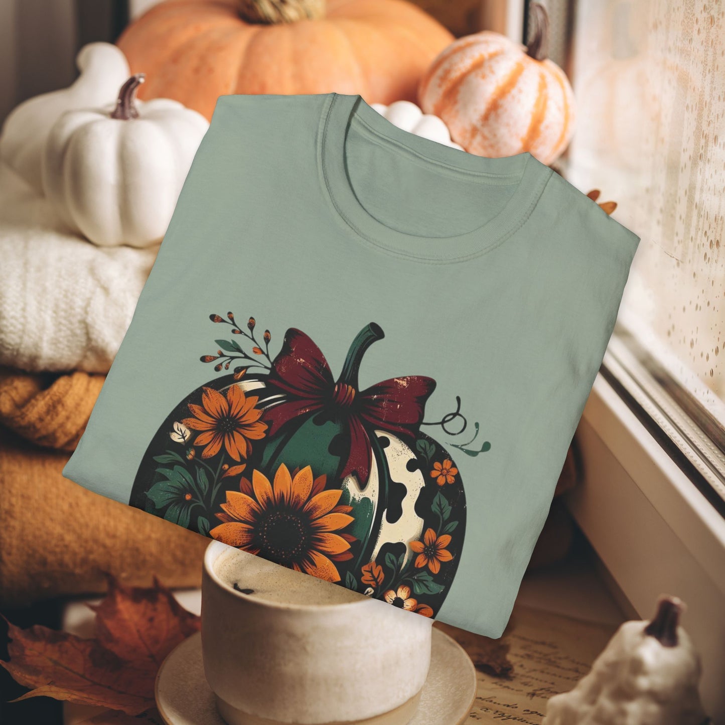 AUTUMN FLORAL PUMPKIN TEE