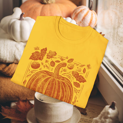 ORANGE PUMPKIN LEAVES TEE