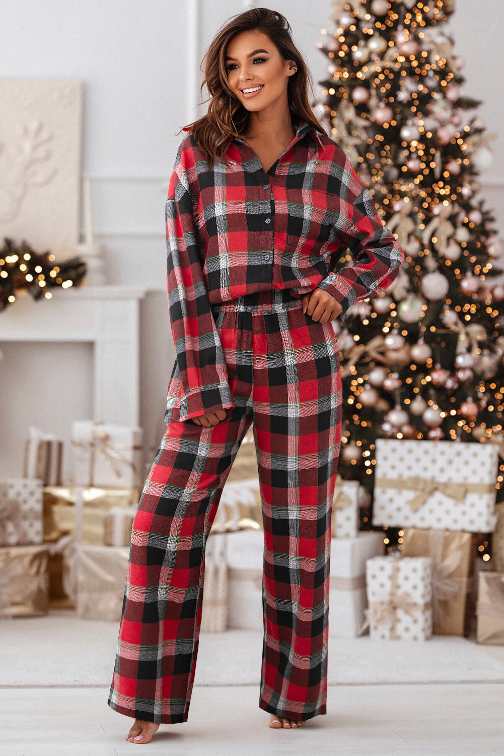 Christmas Plaid Lounge Set
