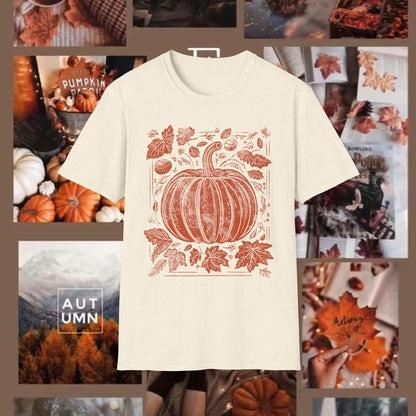 ORANGE PUMPKIN LEAVES TEE