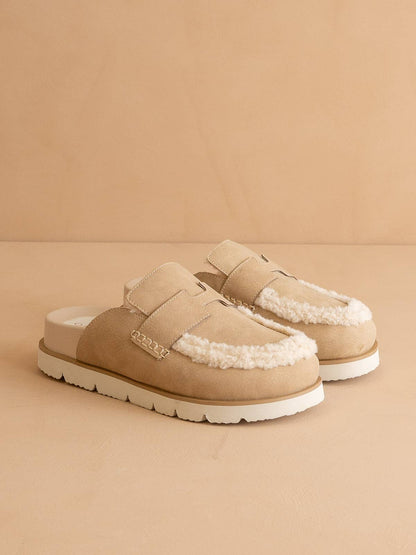 The Heiress | Suede | Sherpa Mule