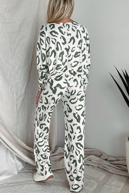 Creme Lush Leopard Loungewear Set
