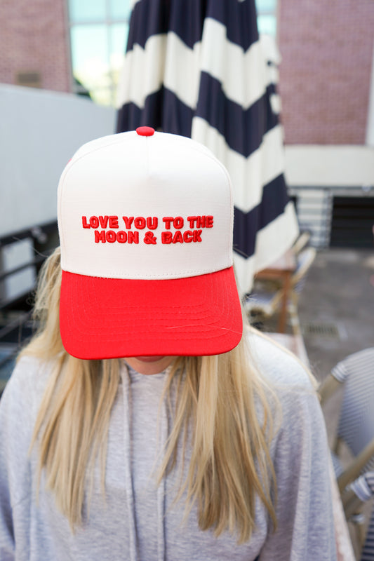 Love you to the Moon | Red Vintage Trucker Hat