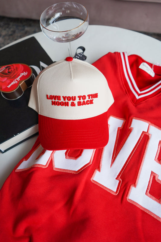 Love you to the Moon | Red Vintage Trucker Hat