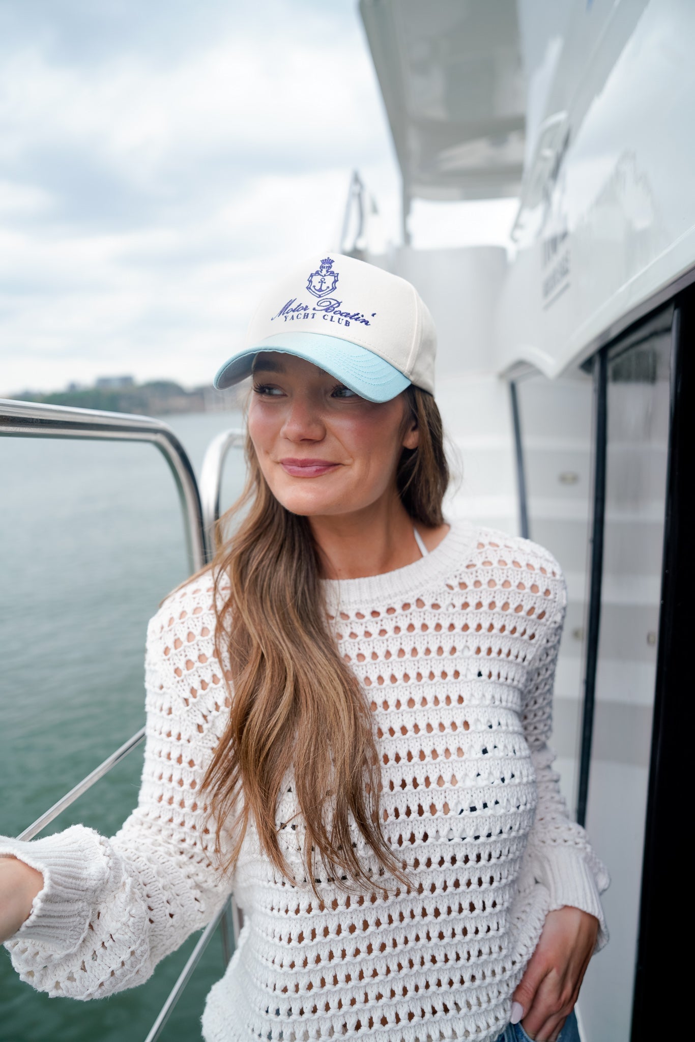 Motor Boatin' Yacht Club | Baby Blue Vintage Trucker Hat