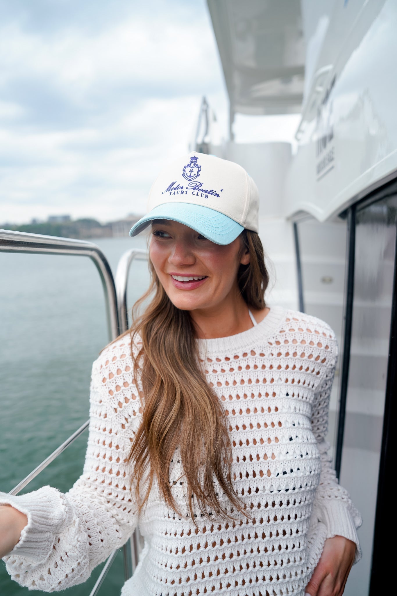 Motor Boatin' Yacht Club | Baby Blue Vintage Trucker Hat
