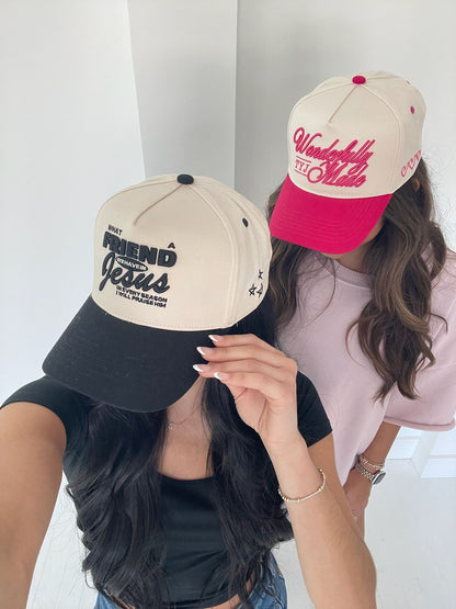Friend in Jesus | Black Vintage Trucker Hat