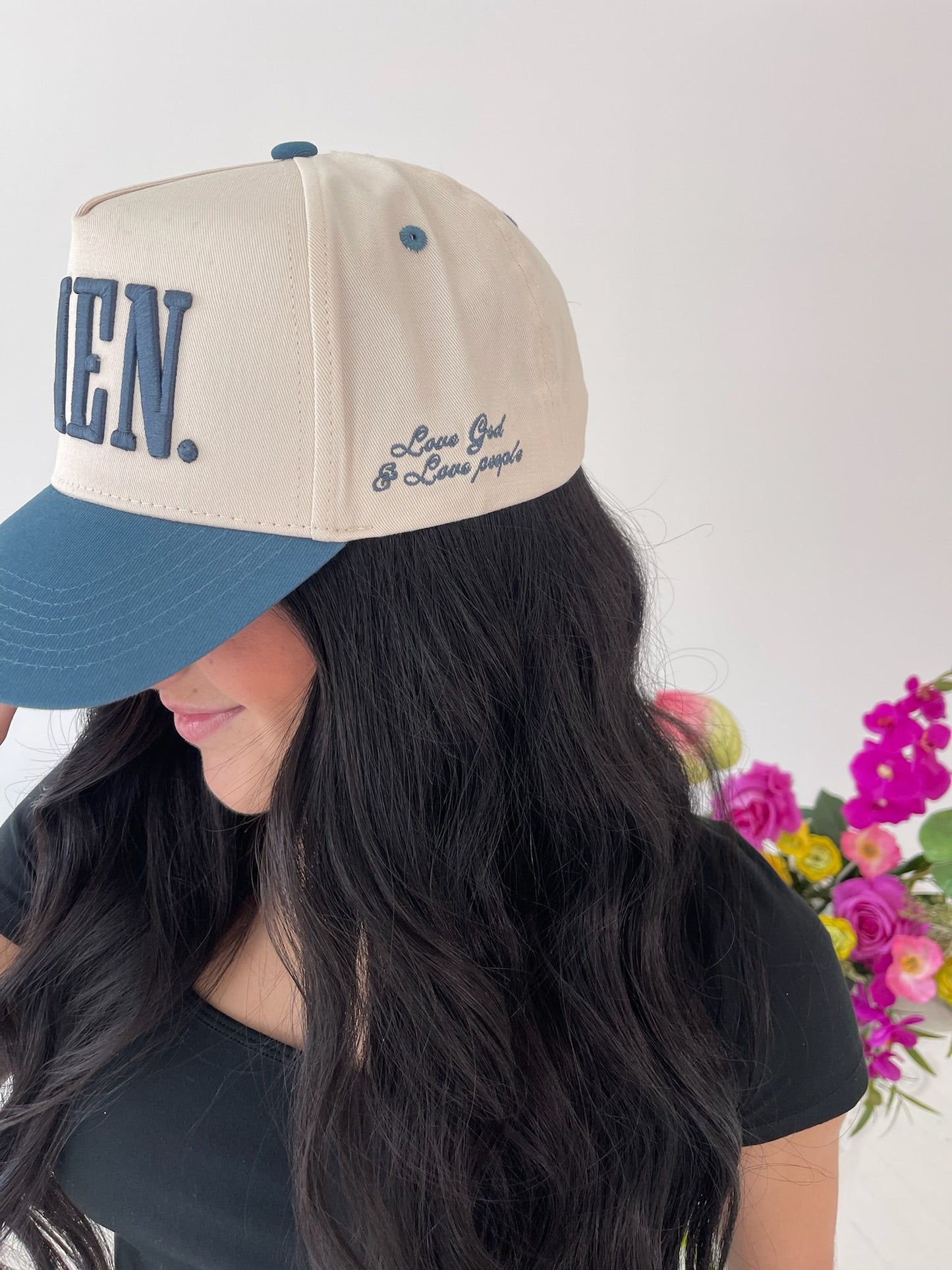 AMEN. | Slate Blue Vintage Trucker Hat