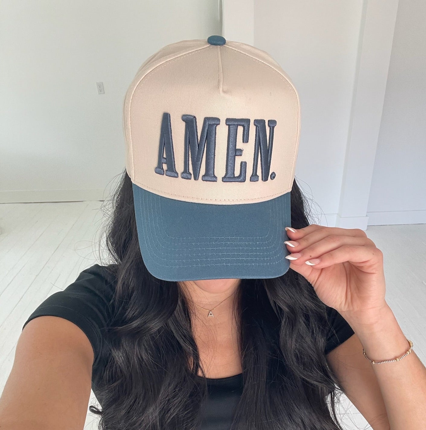 AMEN. | Slate Blue Vintage Trucker Hat