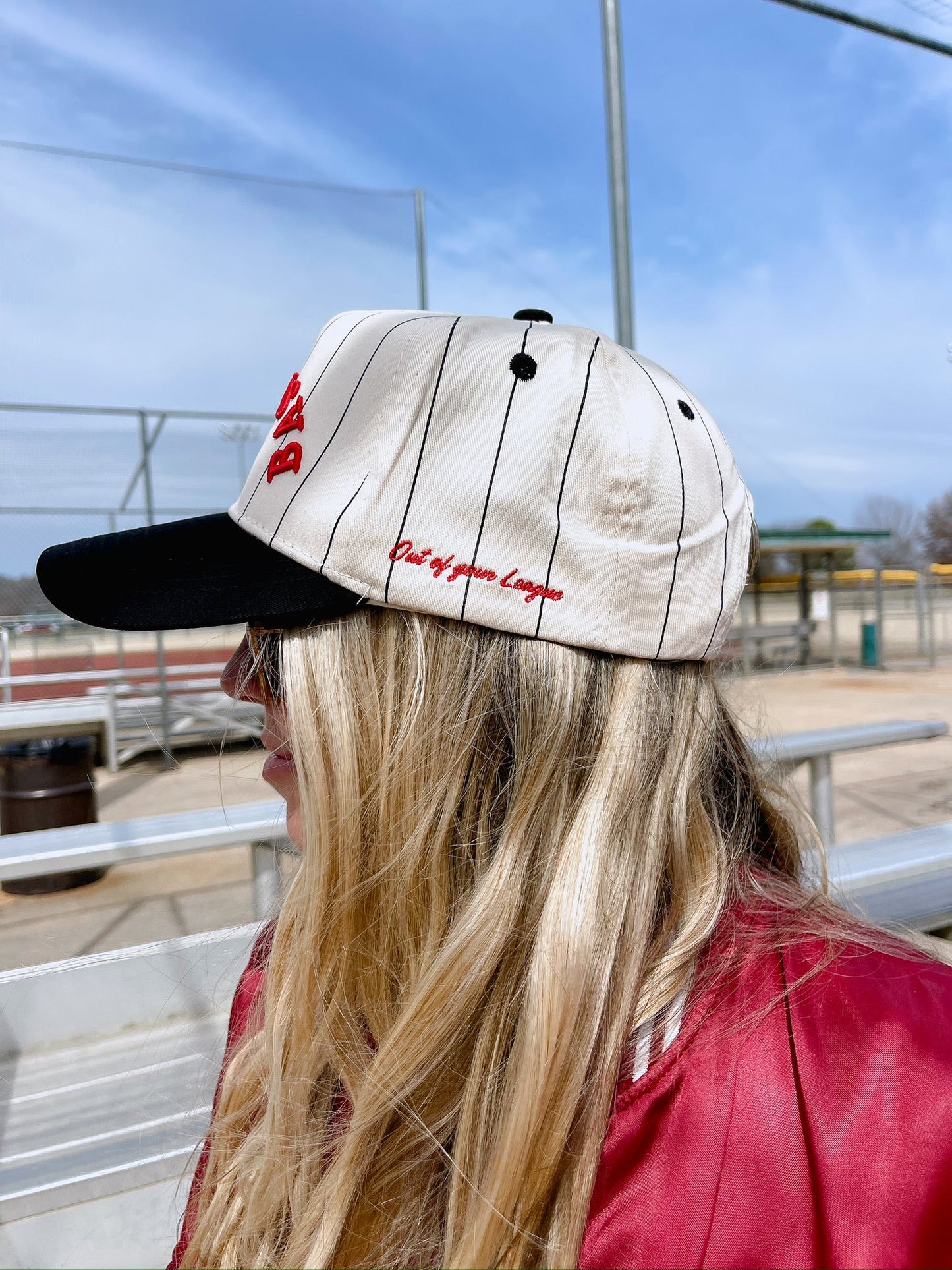 BASEBALL | Red on Black Stripe Vintage Hat