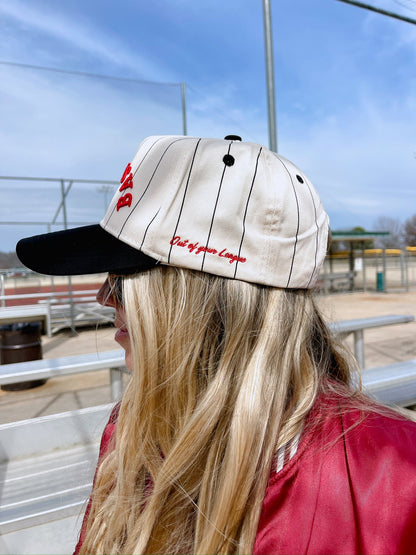 BASEBALL | Red on Black Stripe Vintage Hat