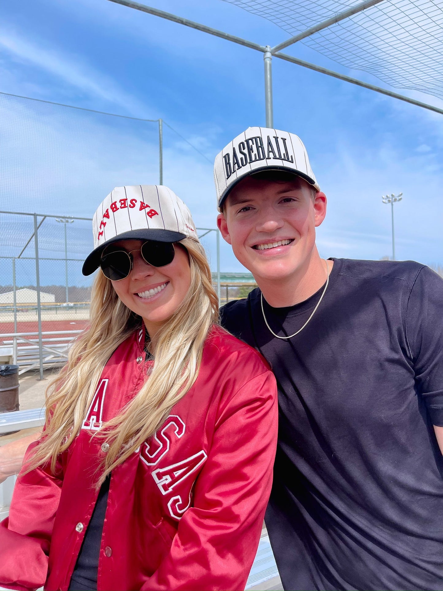 BASEBALL | Red on Black Stripe Vintage Hat