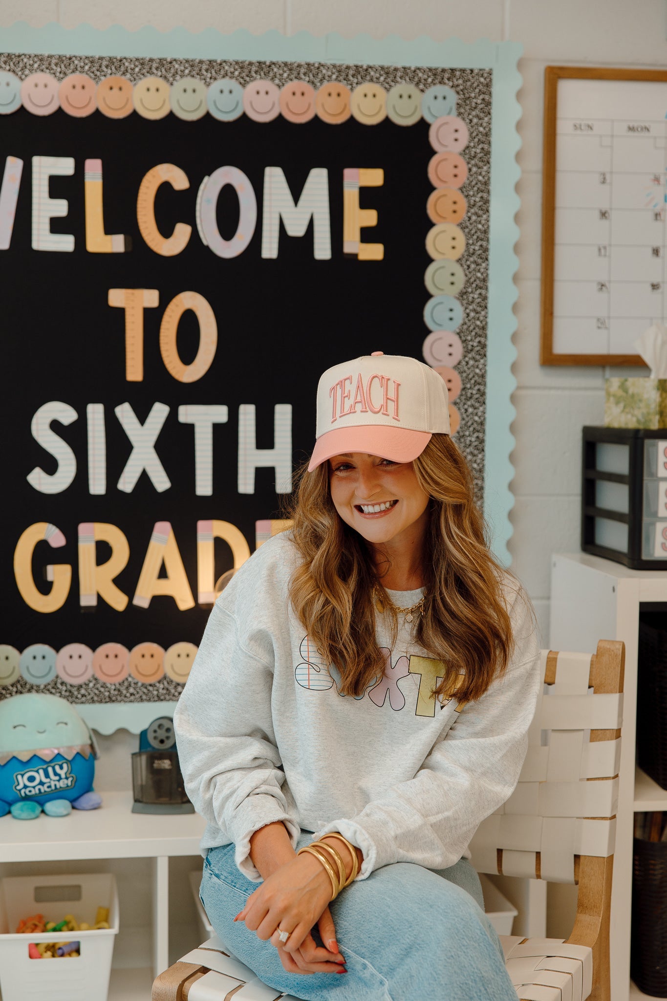 TEACH | Pink Vintage Trucker Hat