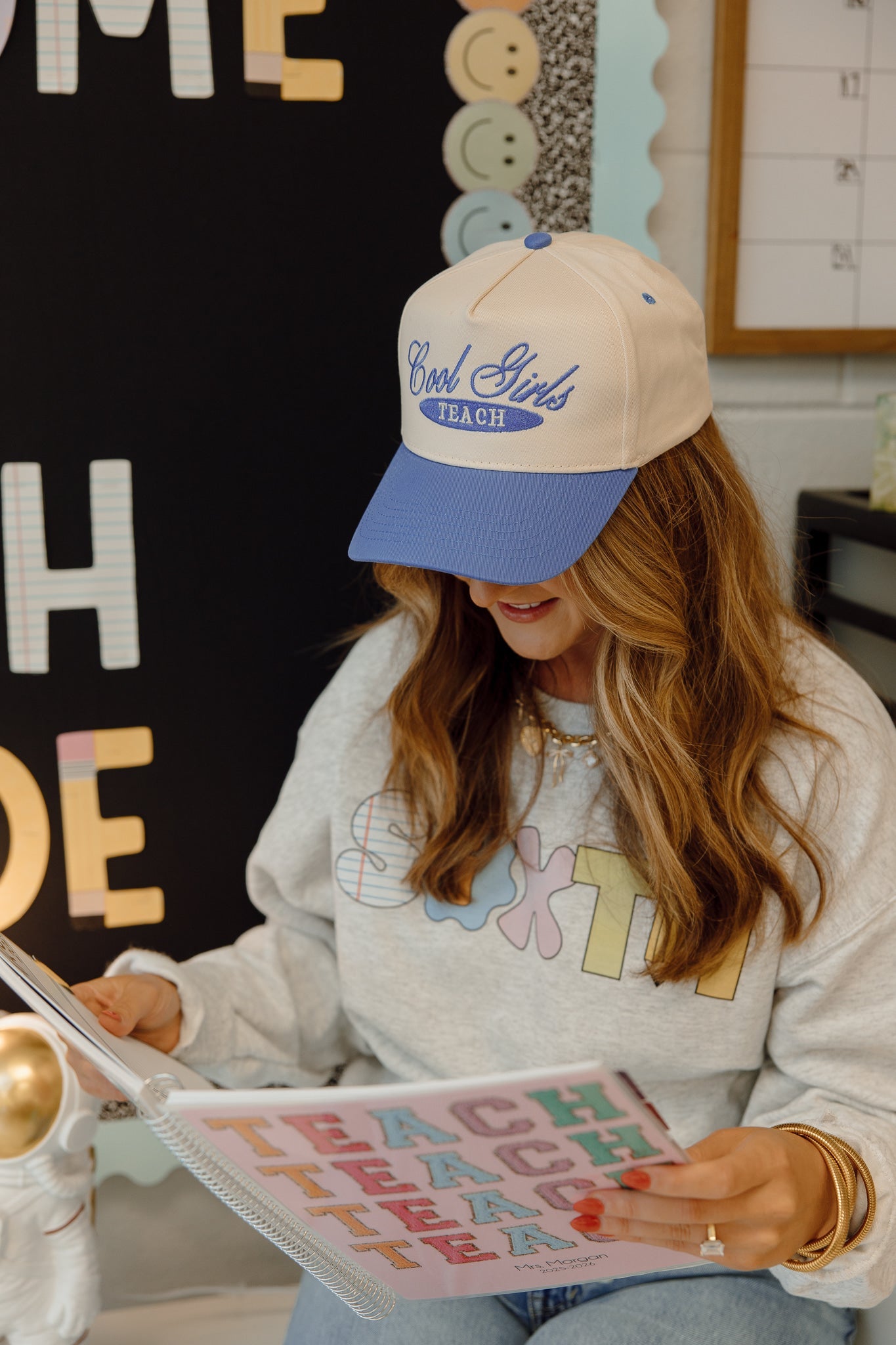 Cool Girls Teach | Periwinkle Vintage Trucker Hat