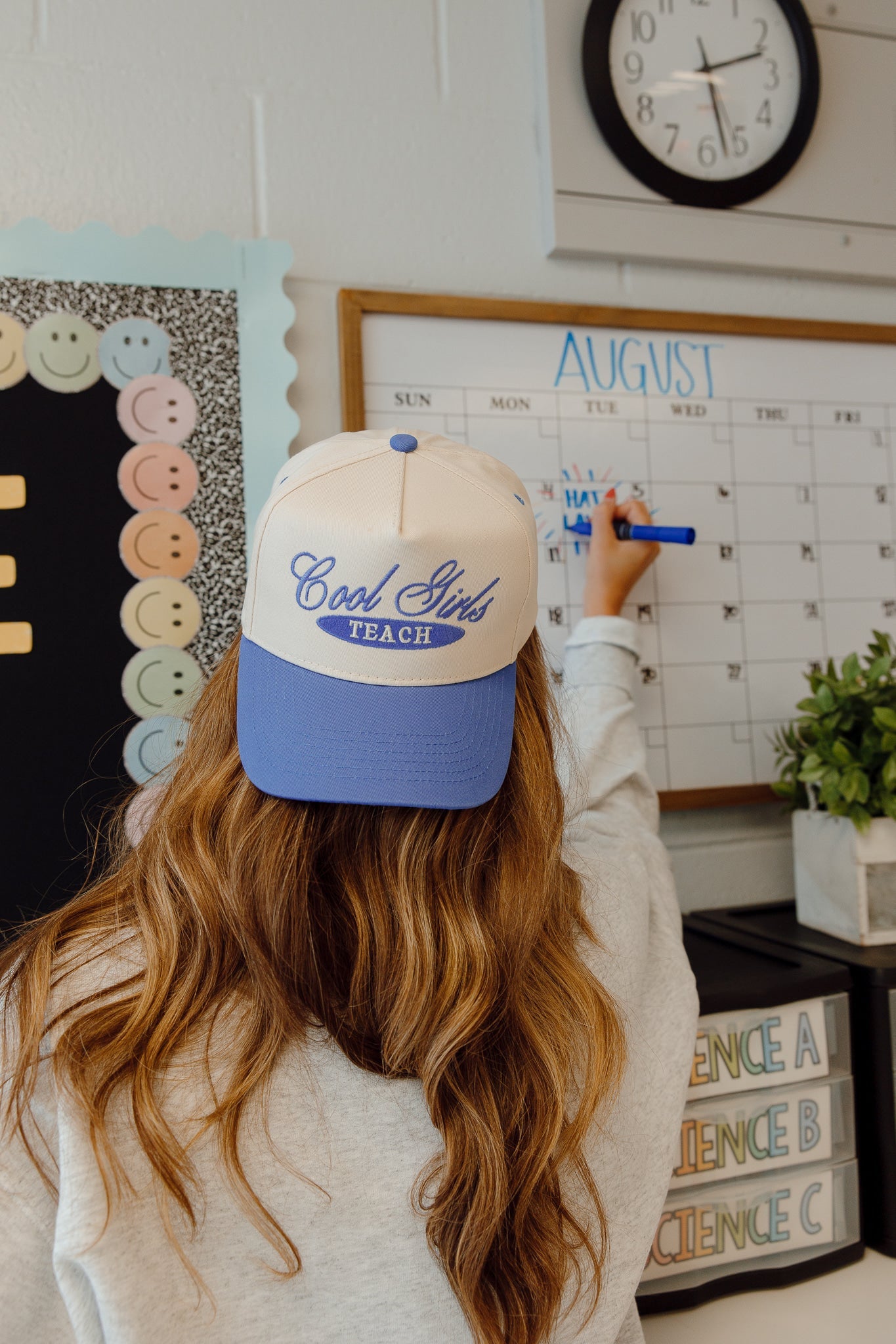 Cool Girls Teach | Periwinkle Vintage Trucker Hat
