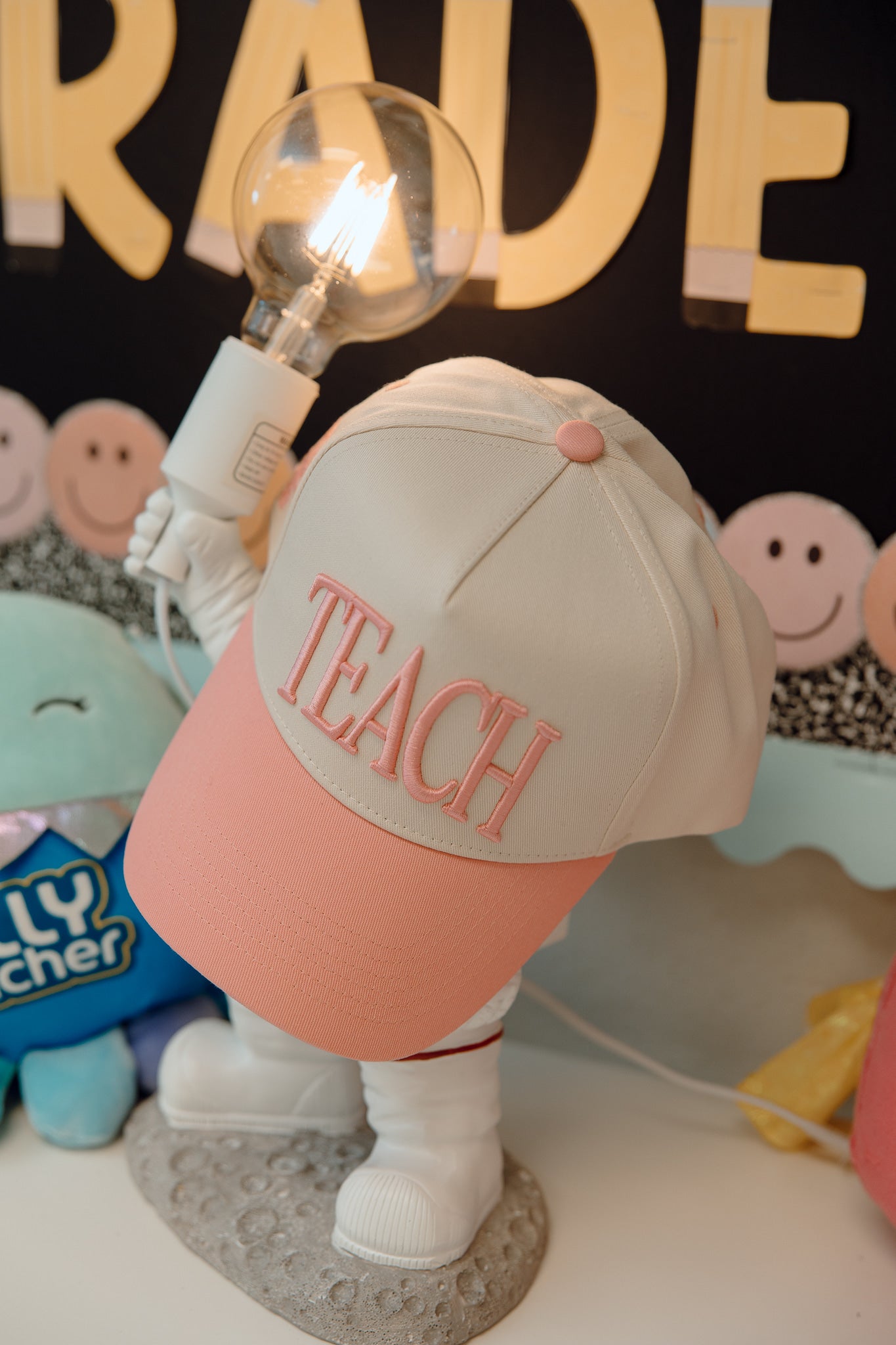 TEACH | Pink Vintage Trucker Hat