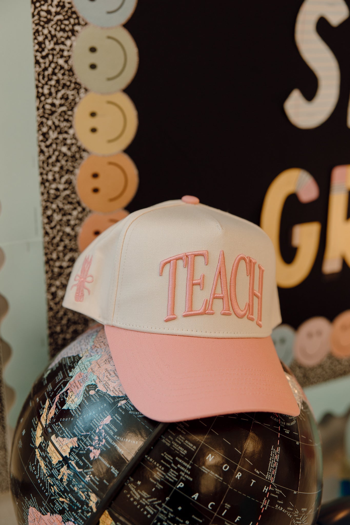 TEACH | Pink Vintage Trucker Hat
