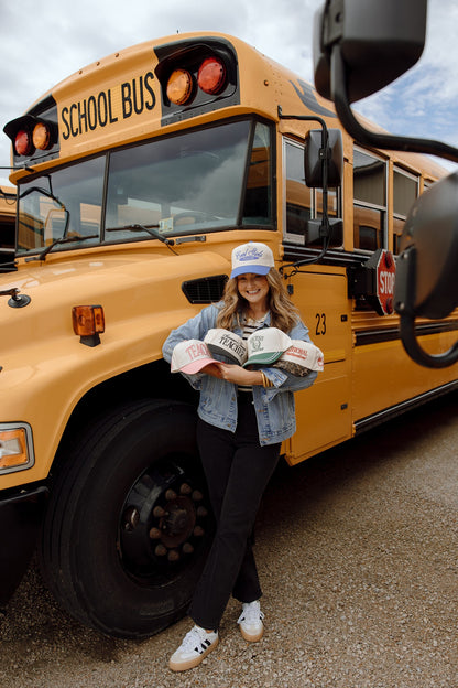 TEACH | Pink Vintage Trucker Hat