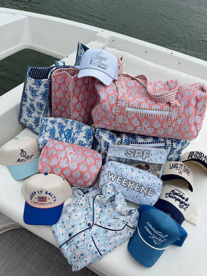 Coastal Cowgirl | Blue Corduroy Trucker Hat