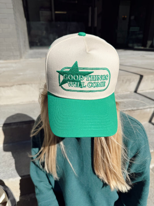 Good Things Will Come | Green Trucker Hat