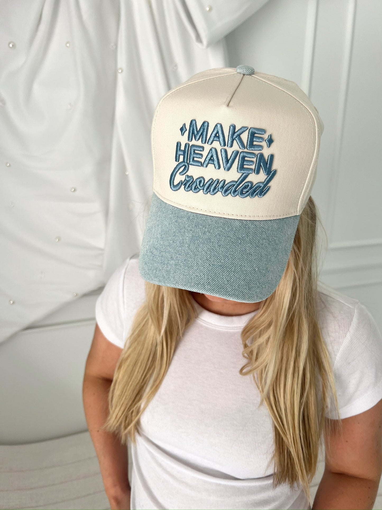 Make Heaven Crowded | Denim Vintage Trucker Hat