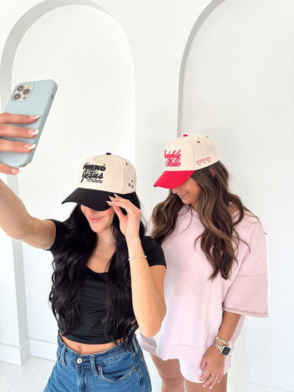 Friend in Jesus | Black Vintage Trucker Hat