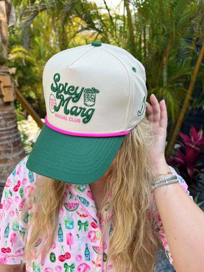 Spicy Marg Social Club | Green Vintage Trucker Hat