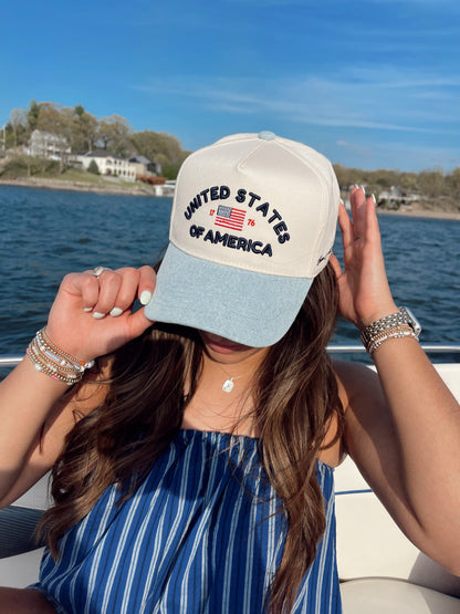 United States of America | Denim Blue Vintage Trucker Hat