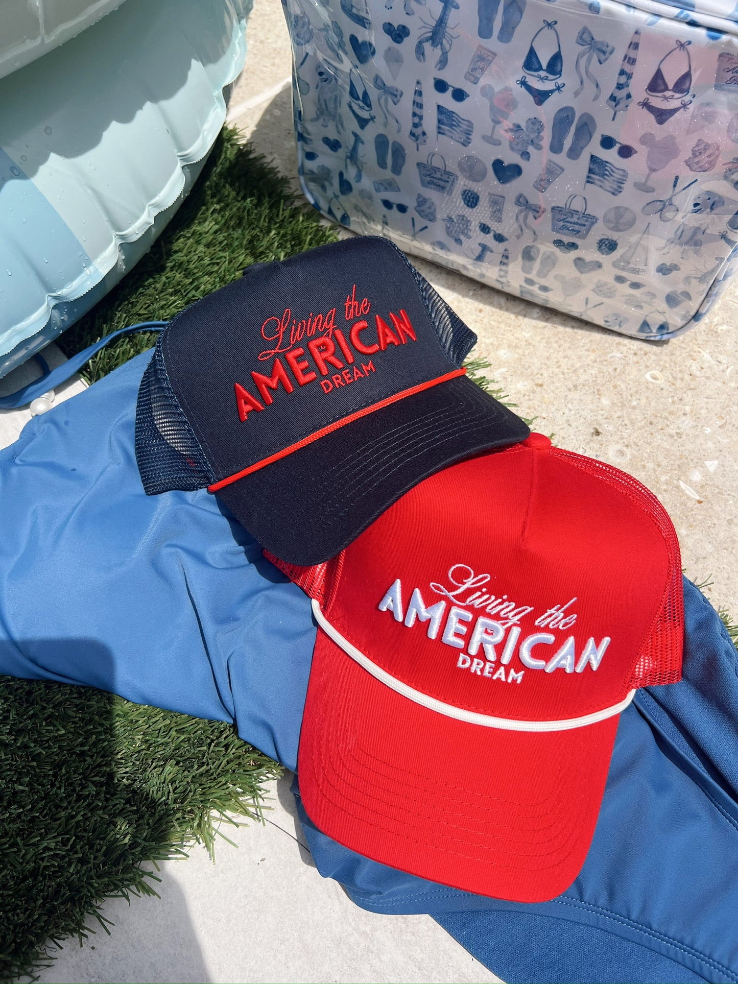 Living the American Dream | Red and Navy Vintage Trucker Hat